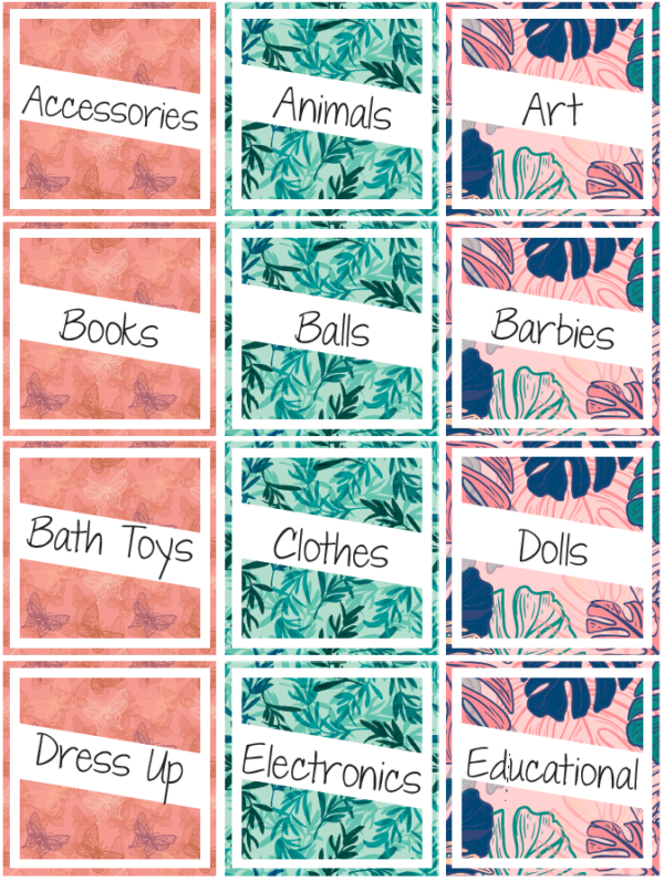 Toy Box Labels - Girls